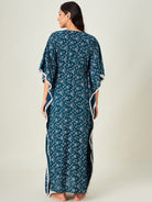 The Kaftan Company Kaftan Ink Blue Florets Maternity Kaftan - (Clearance - Final Sale)