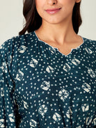 The Kaftan Company Kaftan Navy Blue Bandhani Loungewear Kaftan