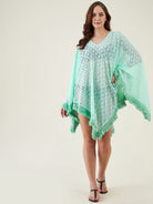 The Kaftan Company Kaftan Onesize Mint Green Lace Poncho