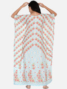 The Kaftan Company Kaftan Pastel Blue Rose Vine Kaftan - (Clearance - Final Sale)