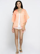 The Kaftan Company Kaftan Peach Lines Shrug - (Clearance - Final Sale)