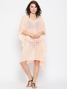 The Kaftan Company Kaftan Peach Stripes Resort Kaftan - (Clearance - Final Sale)