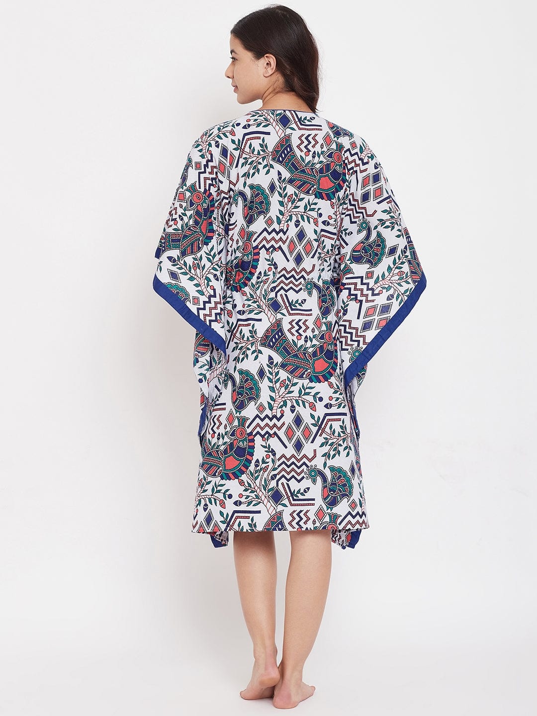 The Kaftan Company Kaftan Peacock Hand Block Cotton Kaftan