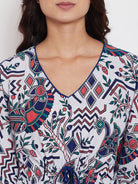The Kaftan Company Kaftan Peacock Hand Block Cotton Kaftan