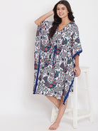 The Kaftan Company Kaftan Peacock Hand Block Cotton Kaftan