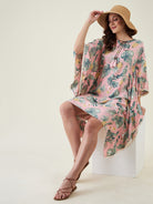 The Kaftan Company Kaftan Pink Palm Tropical Resortwear Kaftan - (Clearance - Final Sale)