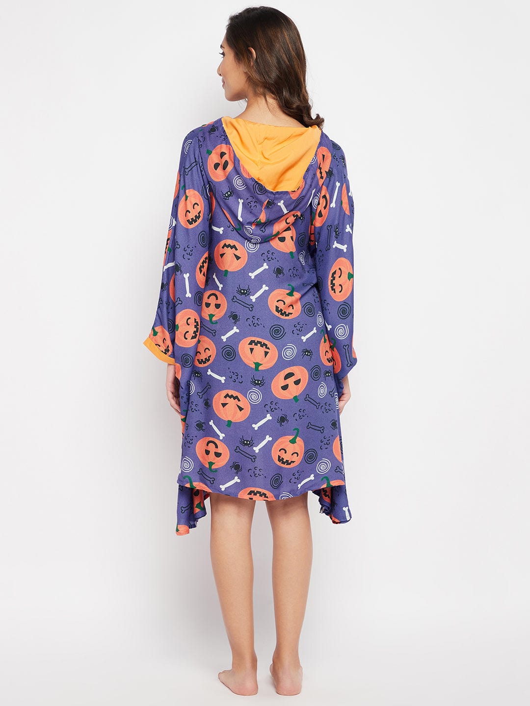 The Kaftan Company Kaftan Purple Slim Fit hooded Halloween Kaftan Dress