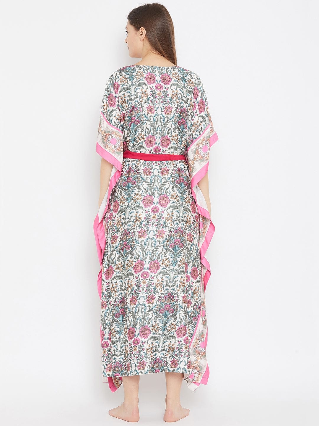 The Kaftan Company Kaftan Royal Gardenia White Maxi Kaftan