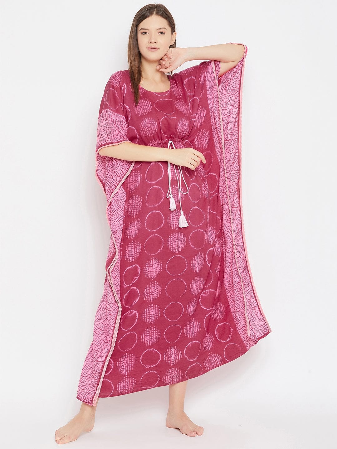 The Kaftan Company Kaftan Shibori Handwoven Tie-Dye Loungewear Kaftan (Final Sale)