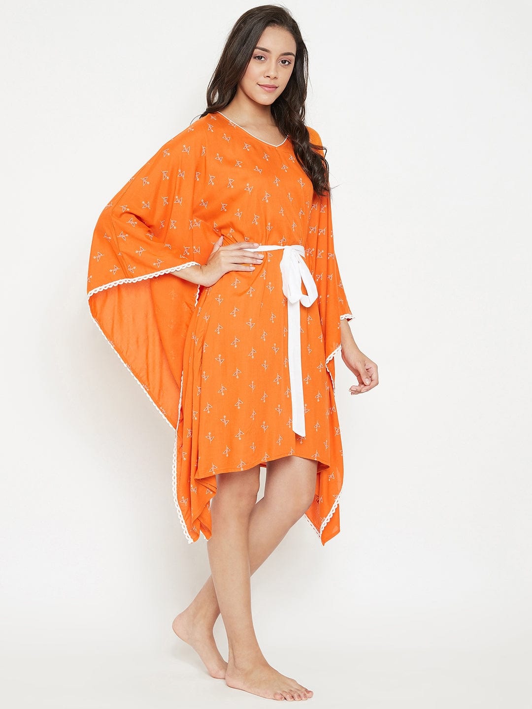 The Kaftan Company Kaftan Sunset Sorbet Kaftan with Belt - (Clearance - Final Sale)