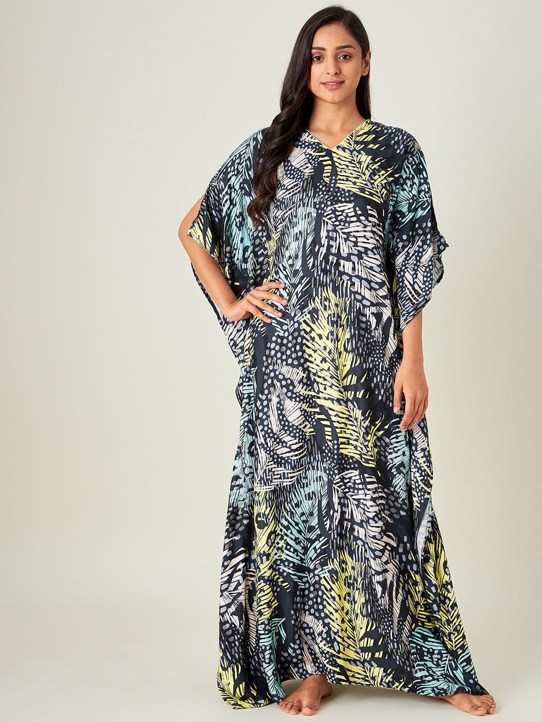The Kaftan Company Kaftan Tropica Animal Print Kaftan