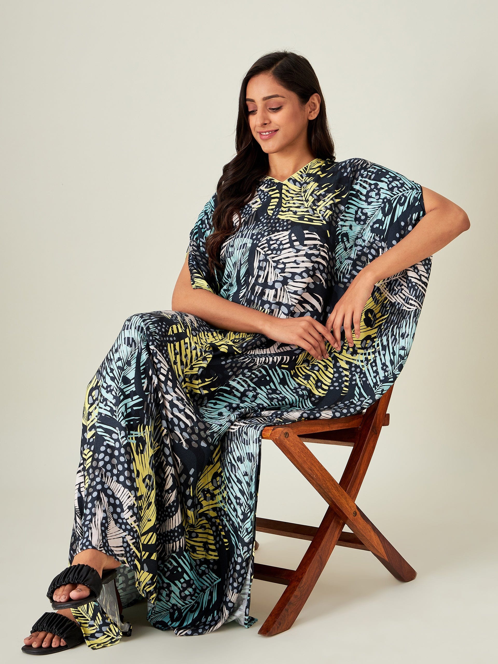 The Kaftan Company Kaftan Tropica Animal Print Kaftan