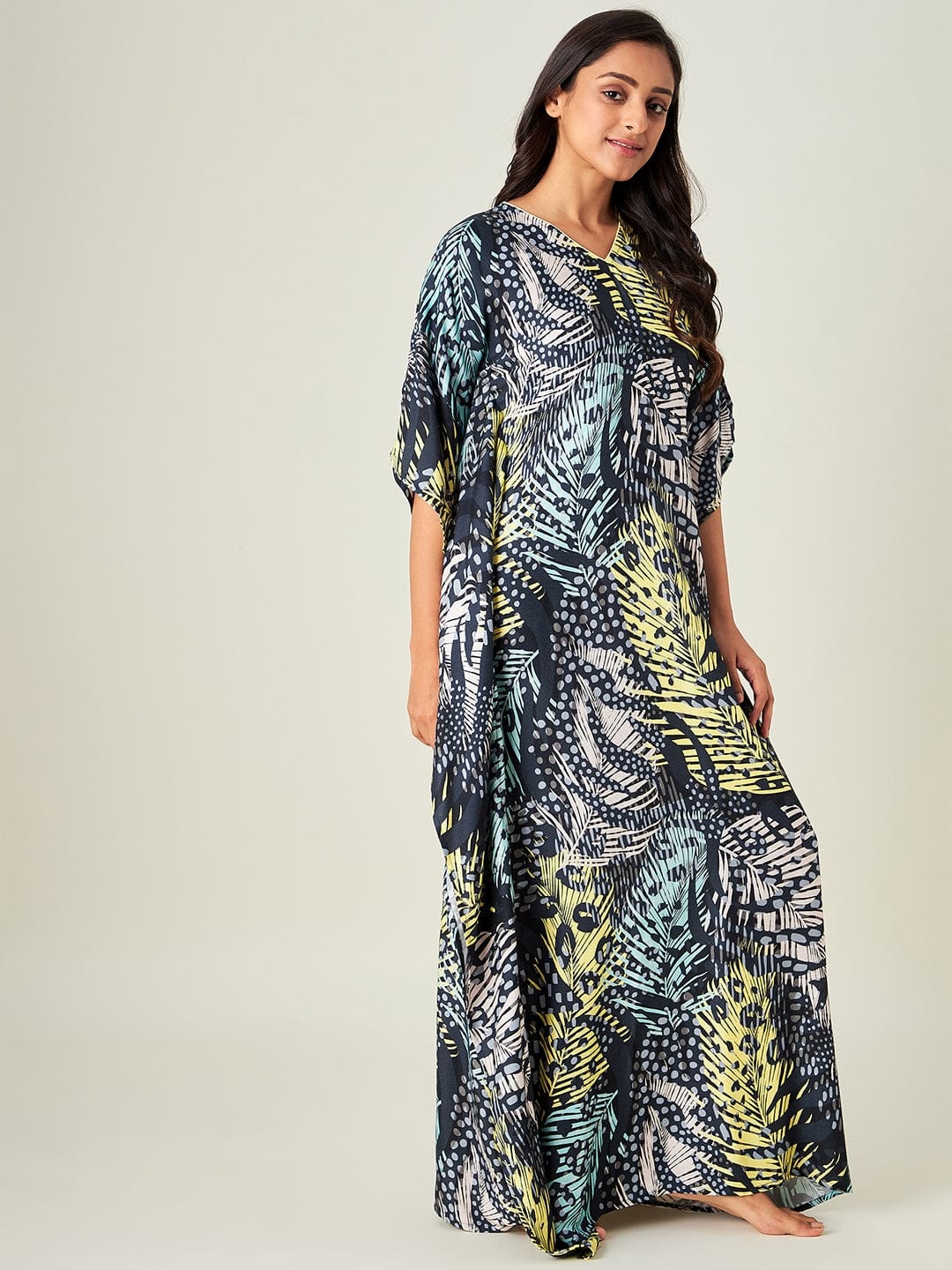 The Kaftan Company Kaftan Tropica Animal Print Kaftan