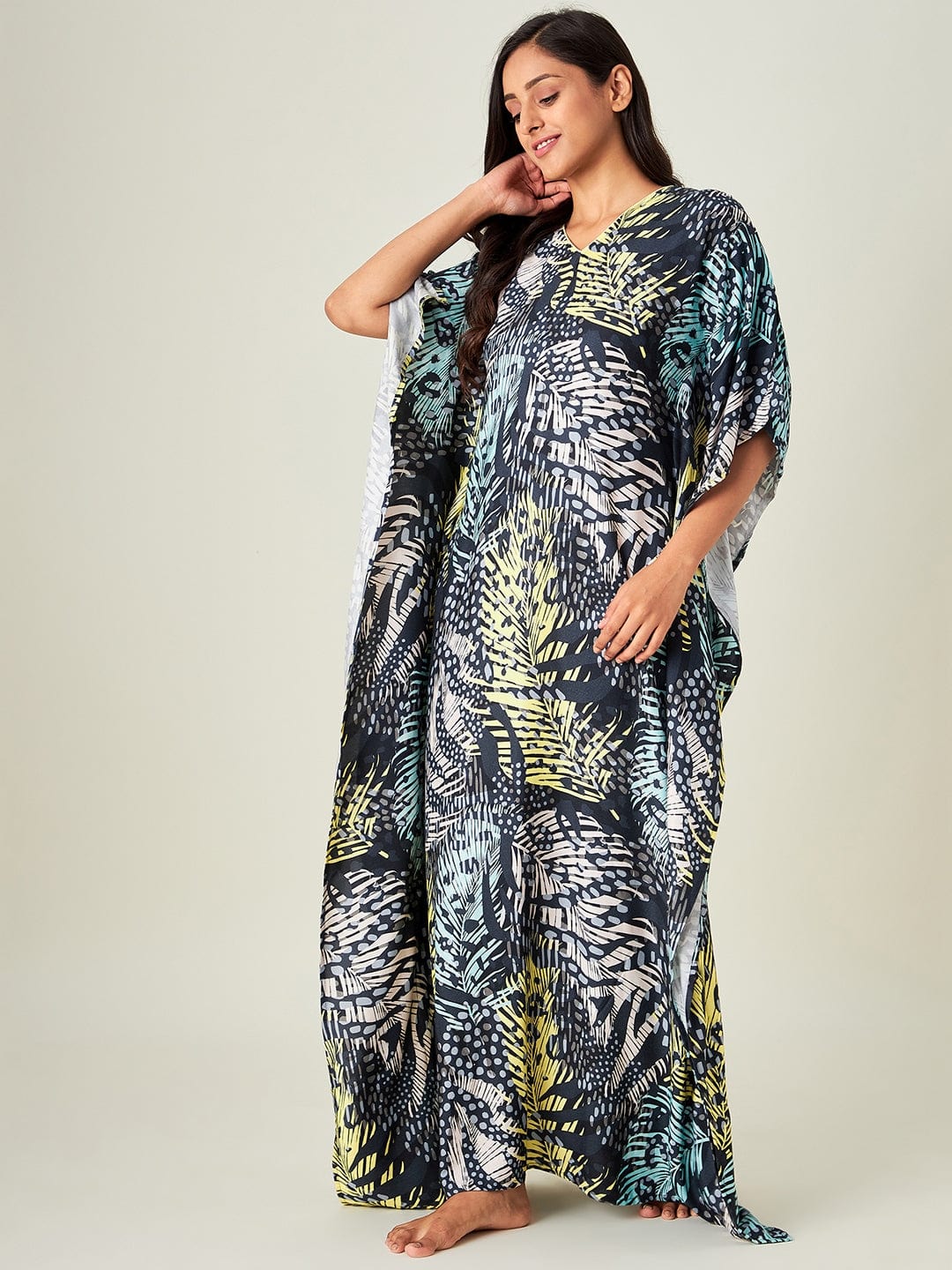 The Kaftan Company Kaftan Tropica Animal Print Kaftan