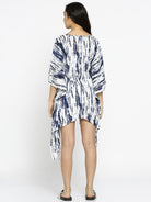 The Kaftan Company Kaftan White & Blue Printed Cover-Up Top - (Clearance - Final Sale)