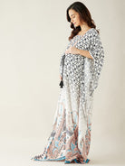 The Kaftan Company Kaftan White Digital Printed Night Wear Maternity Kaftan