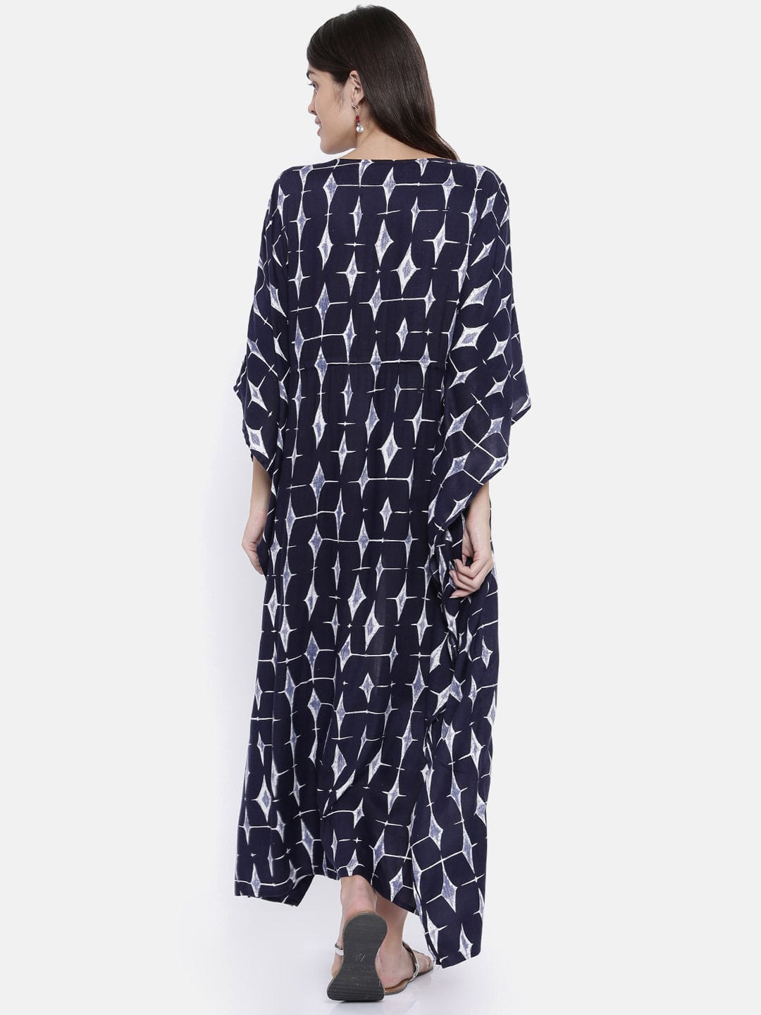 The Kaftan Company Kurta Indigo Trapezoid Kaftan Kurta with Slit - (Clearance - Final Sale)