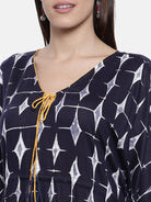 The Kaftan Company Kurta Indigo Trapezoid Kaftan Kurta with Slit - (Clearance - Final Sale)