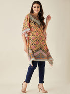 The Kaftan Company Kurta Mustard Floral Printed Kaftan Kurta