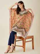 The Kaftan Company Kurta Mustard Floral Printed Kaftan Kurta