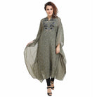 The Kaftan Company Kurta Olive Embroidered Floral Kaftan - (Clearance - Final Sale)