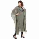 The Kaftan Company Kurta Olive Embroidered Floral Kaftan - (Clearance - Final Sale)