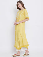 The Kaftan Company Kurta PASTEL SUNSHINE CHIKANKARI KURTA