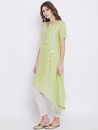The Kaftan Company Kurta Pista Green Chikankari Kurta