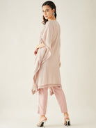 The Kaftan Company Kurta Sets Pastel Pink Hand Embroidered Kaftan Kurta Set