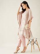 The Kaftan Company Kurta Sets Pastel Pink Hand Embroidered Kaftan Kurta Set