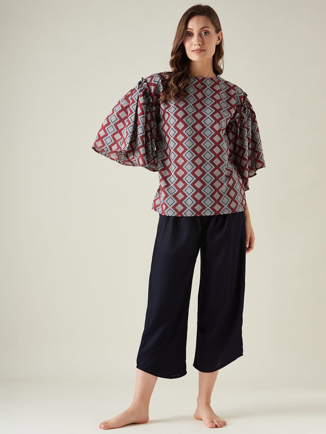The Kaftan Company Lounge Set Diamond print lounge set