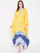The Kaftan Company Loungewear Gold Macaw Ombre Tie-Dye Kaftan