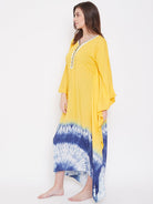 The Kaftan Company Loungewear Gold Macaw Ombre Tie-Dye Kaftan