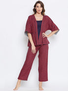 The Kaftan Company Loungewear Reversible Plaids and Stripes Cotton Lounge Set - (Clearance - Final Sale)
