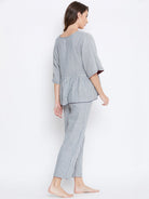 The Kaftan Company Loungewear Reversible Plaids and Stripes Cotton Lounge Set - (Clearance - Final Sale)
