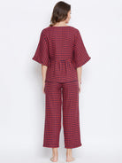 The Kaftan Company Loungewear Reversible Plaids and Stripes Cotton Lounge Set - (Clearance - Final Sale)
