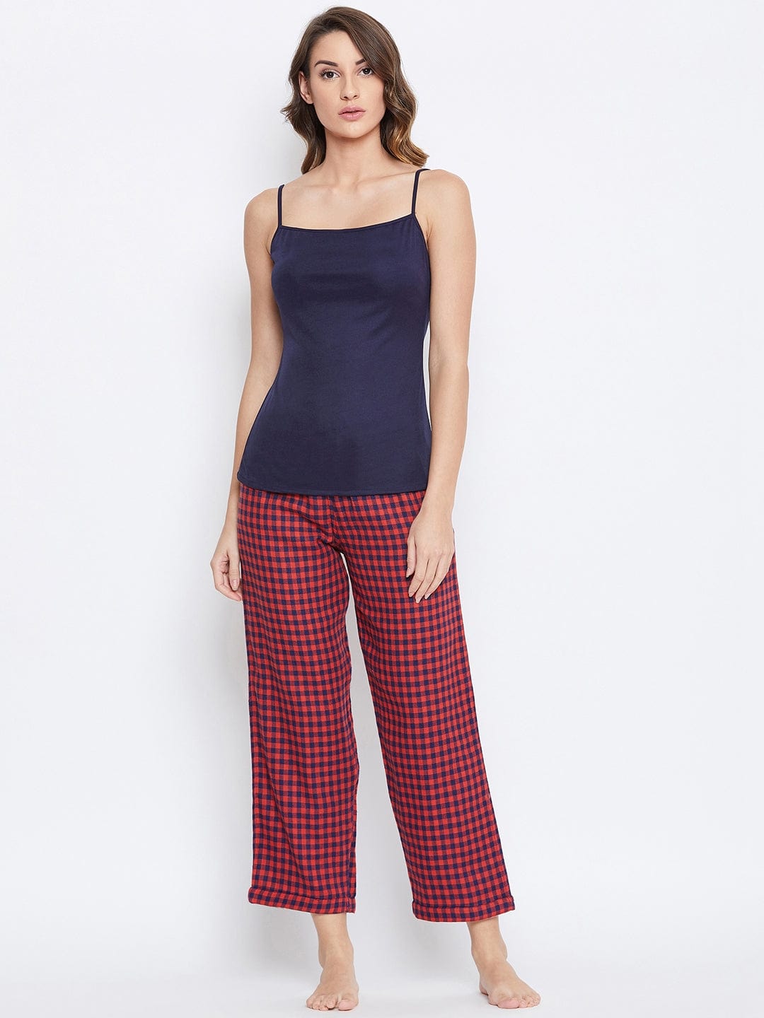 The Kaftan Company Loungewear Reversible Plaids and Stripes Cotton Lounge Set - (Clearance - Final Sale)