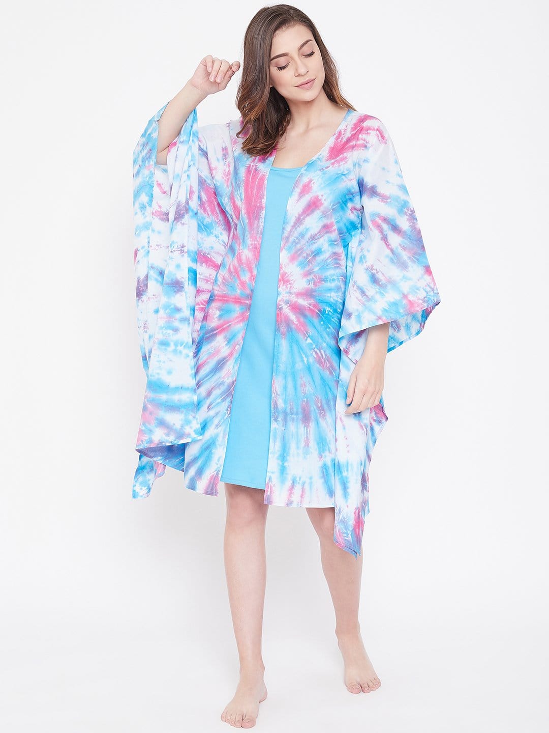 The Kaftan Company Loungewear Skyberry Sunburst Tie-Dye Kaftan Gownset - (Clearance - Final Sale)
