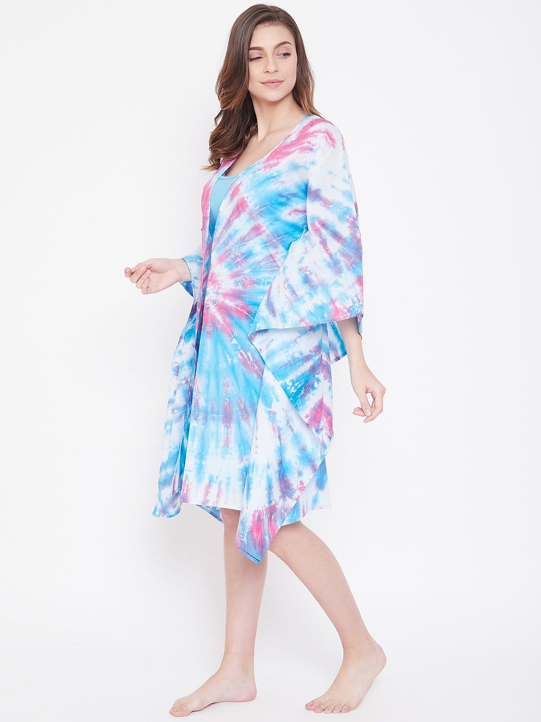 The Kaftan Company Loungewear Skyberry Sunburst Tie-Dye Kaftan Gownset - (Clearance - Final Sale)