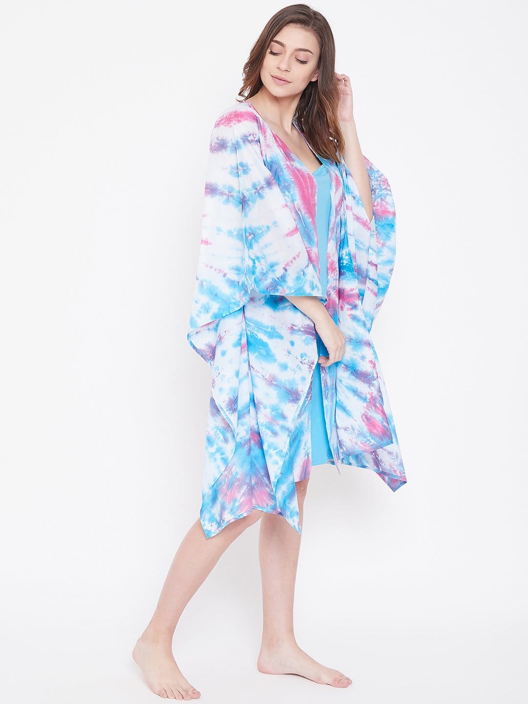 The Kaftan Company Loungewear Skyberry Sunburst Tie-Dye Kaftan Gownset - (Clearance - Final Sale)