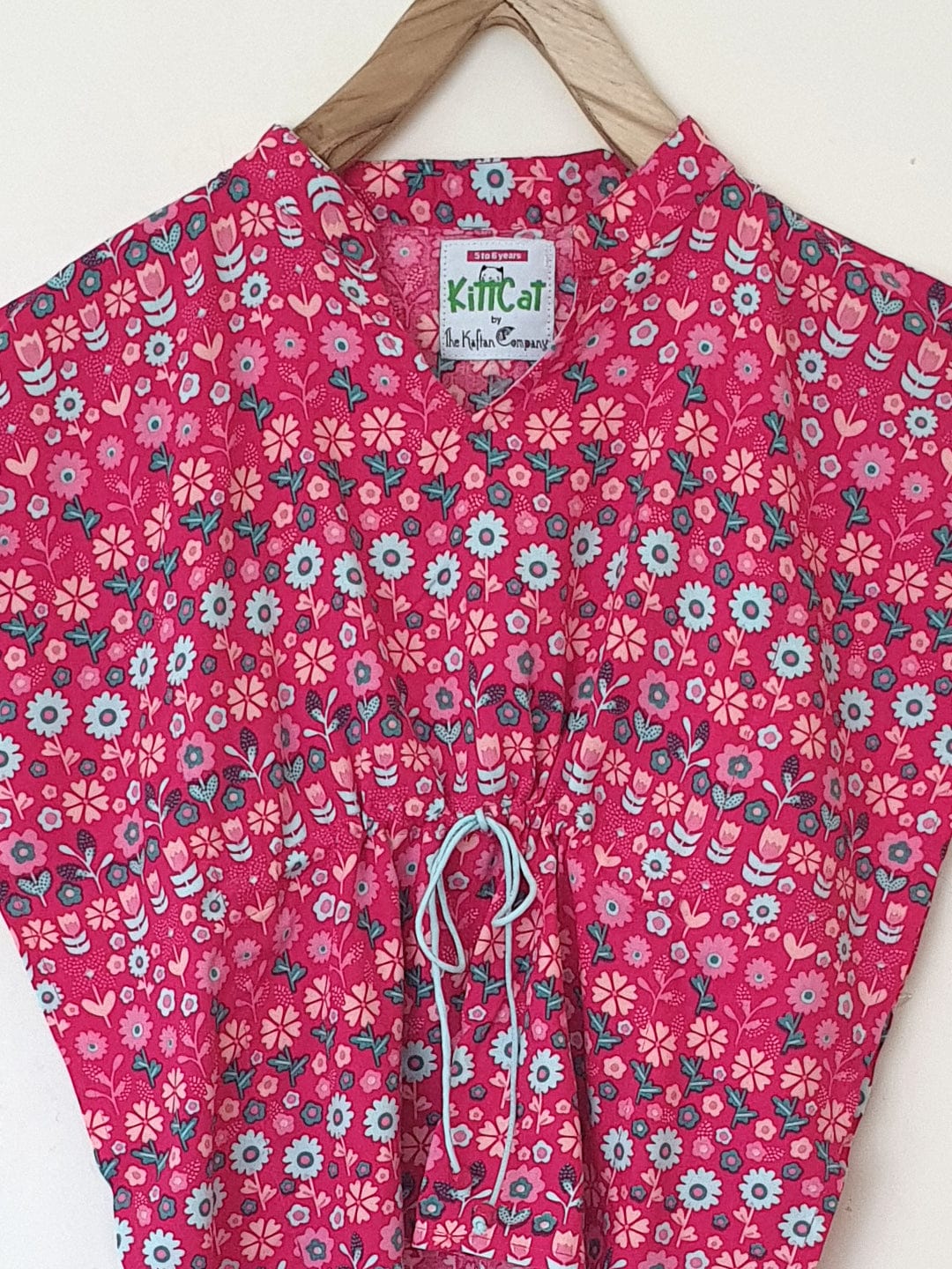 The Kaftan Company Nightdress Girls Fuschia Florals Girls Shorts Set