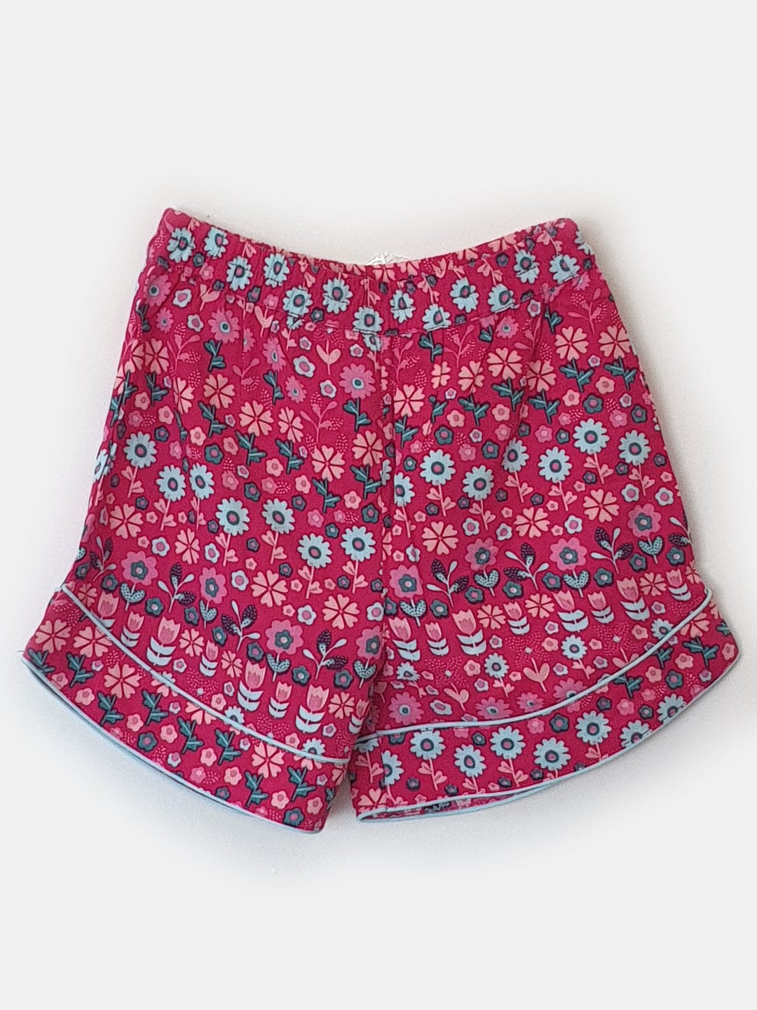 The Kaftan Company Nightdress Girls Fuschia Florals Girls Shorts Set