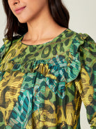 The Kaftan Company Nightdress Green Tropica Animal Nightdress