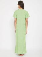 The Kaftan Company Nightdress Mangalgiri Cotton Emboidered Round Neck Nighty with Placket
