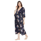 The Kaftan Company Nightdress Navy Blue Floral Maternity Dress - (Clearance - Final Sale)