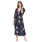 The Kaftan Company Nightdress Navy Blue Floral Maternity Dress - (Clearance - Final Sale)
