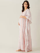 The Kaftan Company Nightdress Peach Geometric Print Maternity and Feeding Gownset