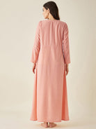 The Kaftan Company Nightdress Peach Velvet Nightdress with Lace