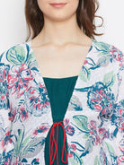 The Kaftan Company Nightdress WHITE PRINTED MATERNITY KAFTAN NIGHTY SET