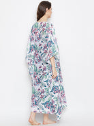 The Kaftan Company Nightdress WHITE PRINTED MATERNITY KAFTAN NIGHTY SET